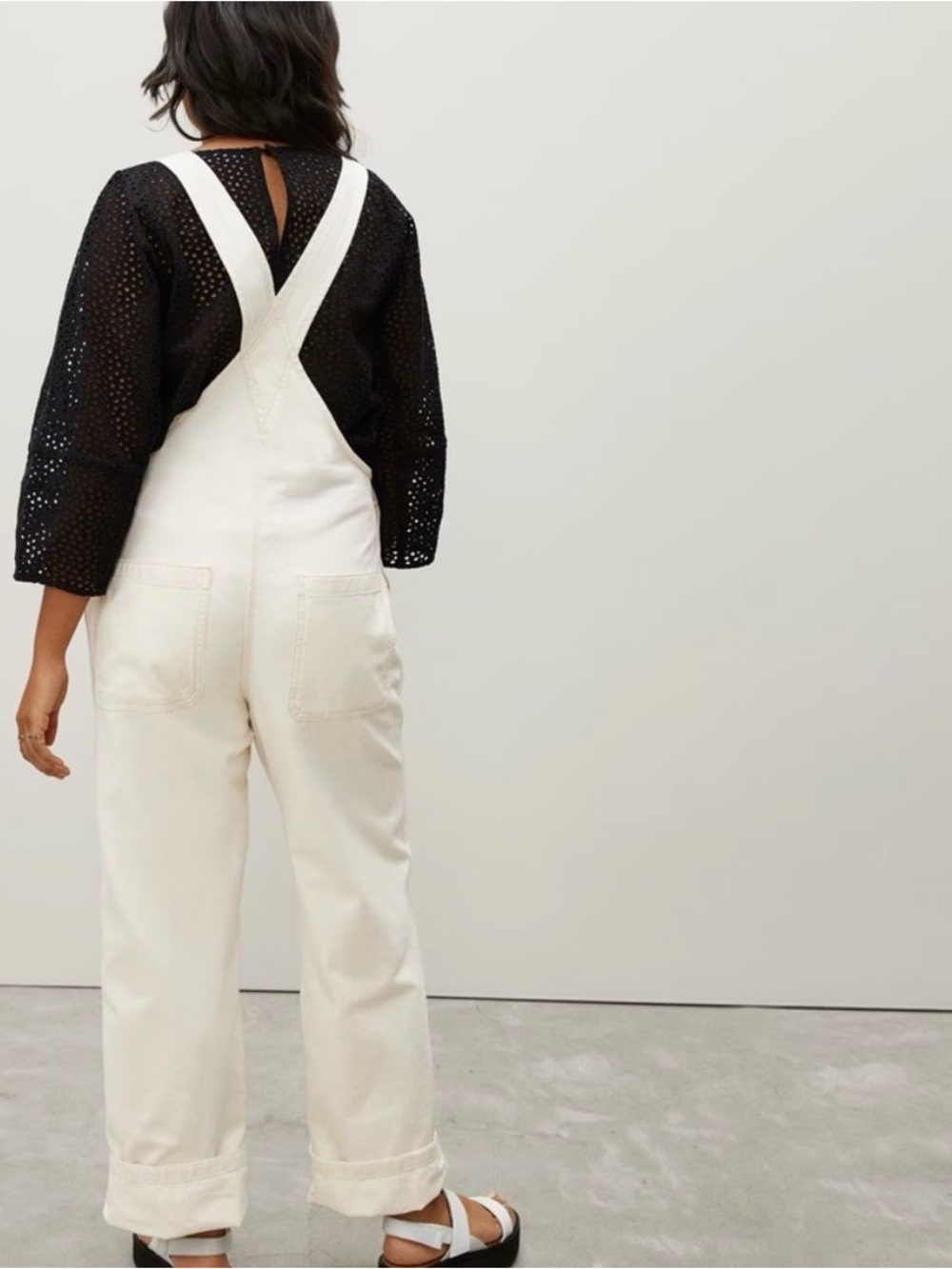 Everlane The Canvas Overalls Utility Ivory Cotton Size 4 - Picture 2 of 9